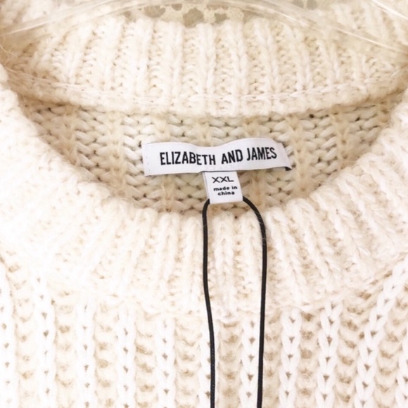 Elizabeth and James Cream Fisherman’s Rib Sweater SIze XXL - Picture 8 of 13